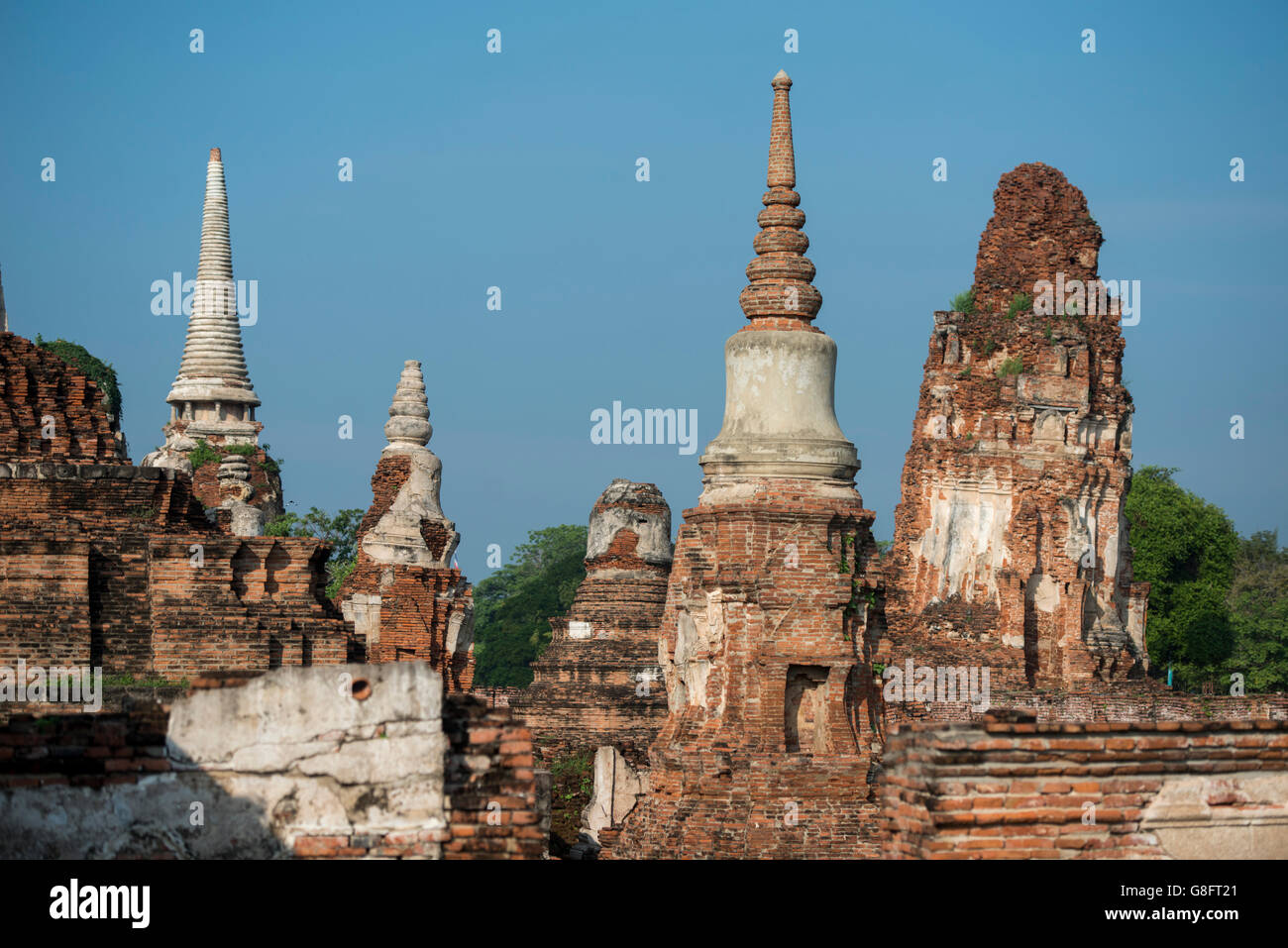 Il Wat Phra Mahathat nella città di Ayutthaya al nord di Bangkok in Thailandia in southeastasia. Foto Stock