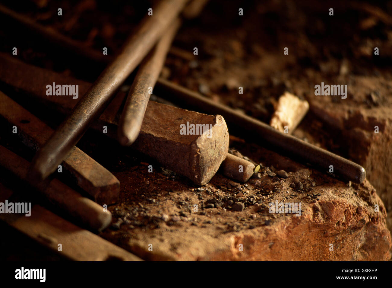 Vecchi strumenti, Kimberley, Northern Cape, Sud Africa. Foto Stock