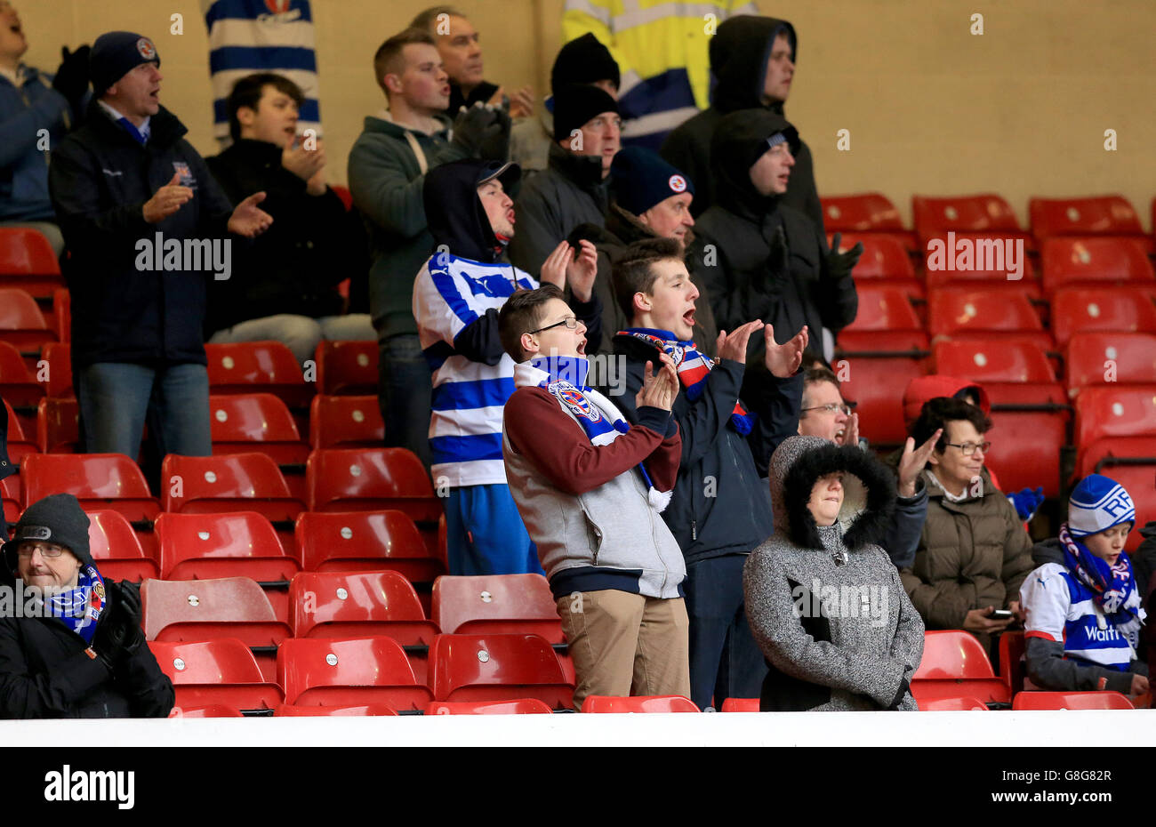 Nottingham Forest v Reading - Sky Bet Championship - City Ground. Ventilatori di lettura nei supporti Foto Stock
