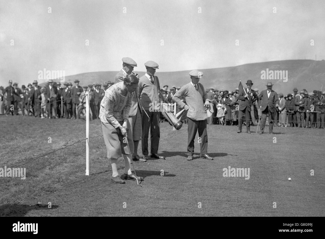 The Duke of York - Torneo di golf a Ton Pentre, Galles del Sud. La partita di golf del Duca di York con Frank Hodges MP al Ton Pentre nel Galles del Sud. Foto Stock