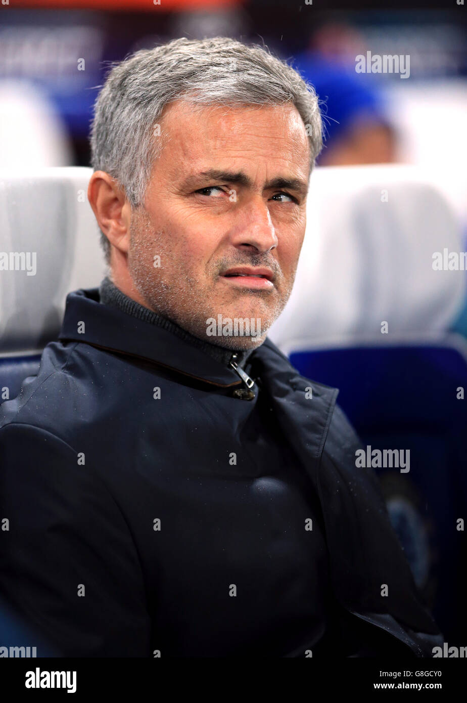 Il manager del Chelsea Jose Mourinho durante la partita della UEFA Champions League a Stamford Bridge, Londra. Foto Stock