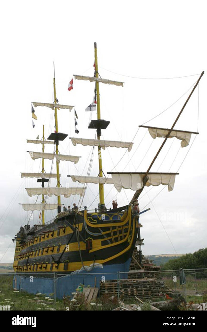 Replica di Horatio Nelson nave ammiraglia HMS Victory - Grande Torrington Foto Stock