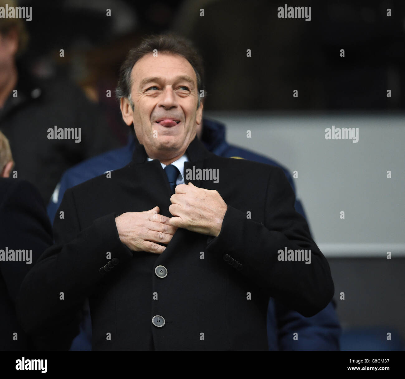 Queens Park Rangers / Leeds United - Sky Bet Championship - Loftus Road. Il proprietario di Leeds United, massimo Cellino negli stand. Foto Stock