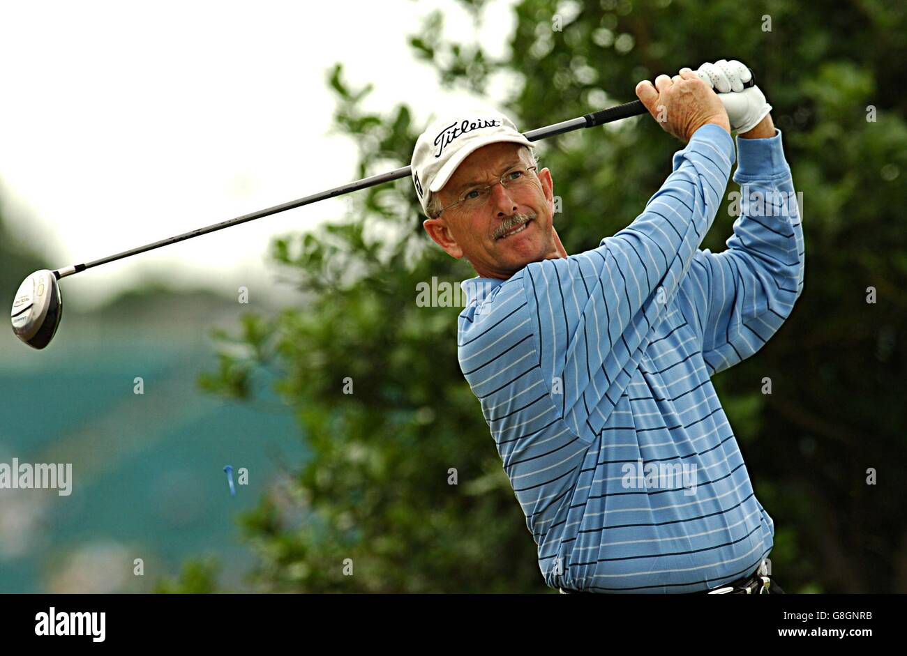 Golf - 134th Open Championship 2005 - Practice Round. Pete Oakley guarda un lungo viaggio Foto Stock