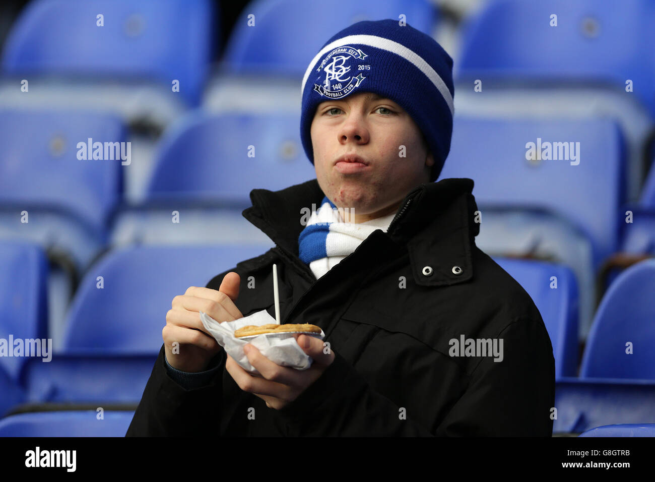 Birmingham City / Huddersfield Town - Campionato Sky Bet - St Andrew's. Tifosi della città di Birmingham negli stand di St Andrews Foto Stock