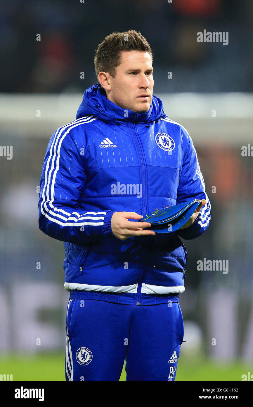 Leicester City / Chelsea - Barclays Premier League - King Power Stadium. Russell Harvey, Chelsea testa palla ragazzo Foto Stock