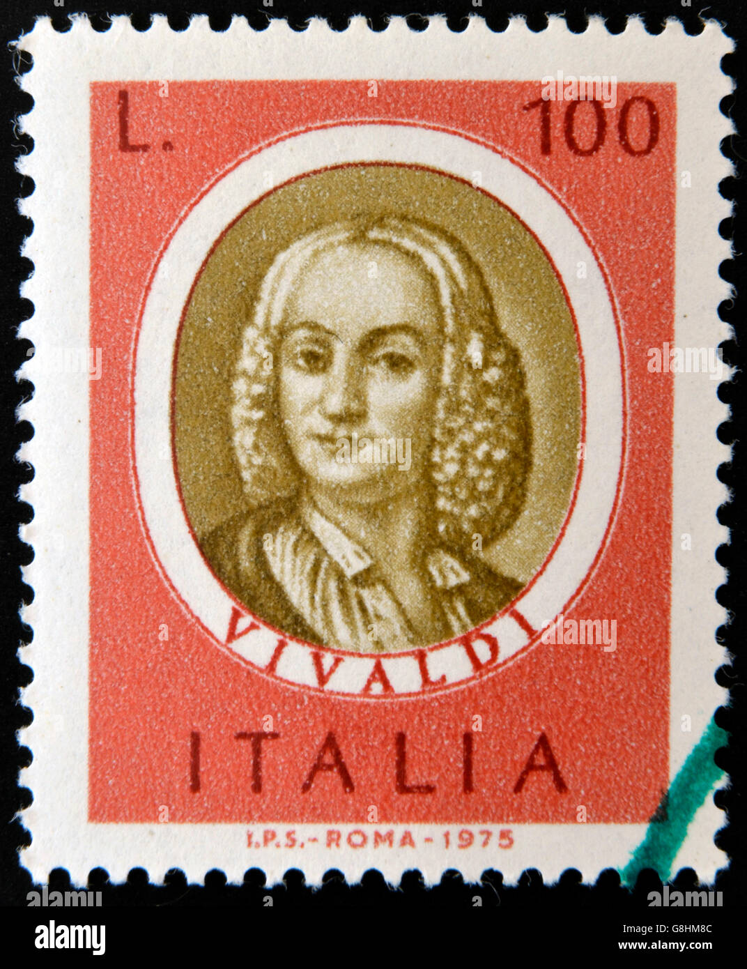 Italia - circa 1975: timbro stampato in Italia, dedicate a famosi musicisti mostra Antonio Lucio Vivaldi, circa 1975 Foto Stock
