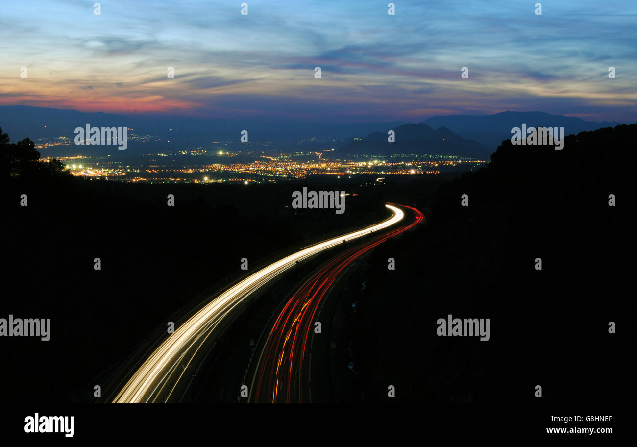 Sentiero delle vetture in autostrada, Granada, Spagna Foto Stock