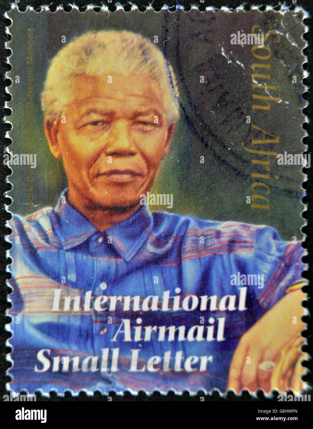 Repubblica del Sud Africa - circa 2008: un timbro stampato in RSA mostra Nelson Mandela, circa 2008 Foto Stock