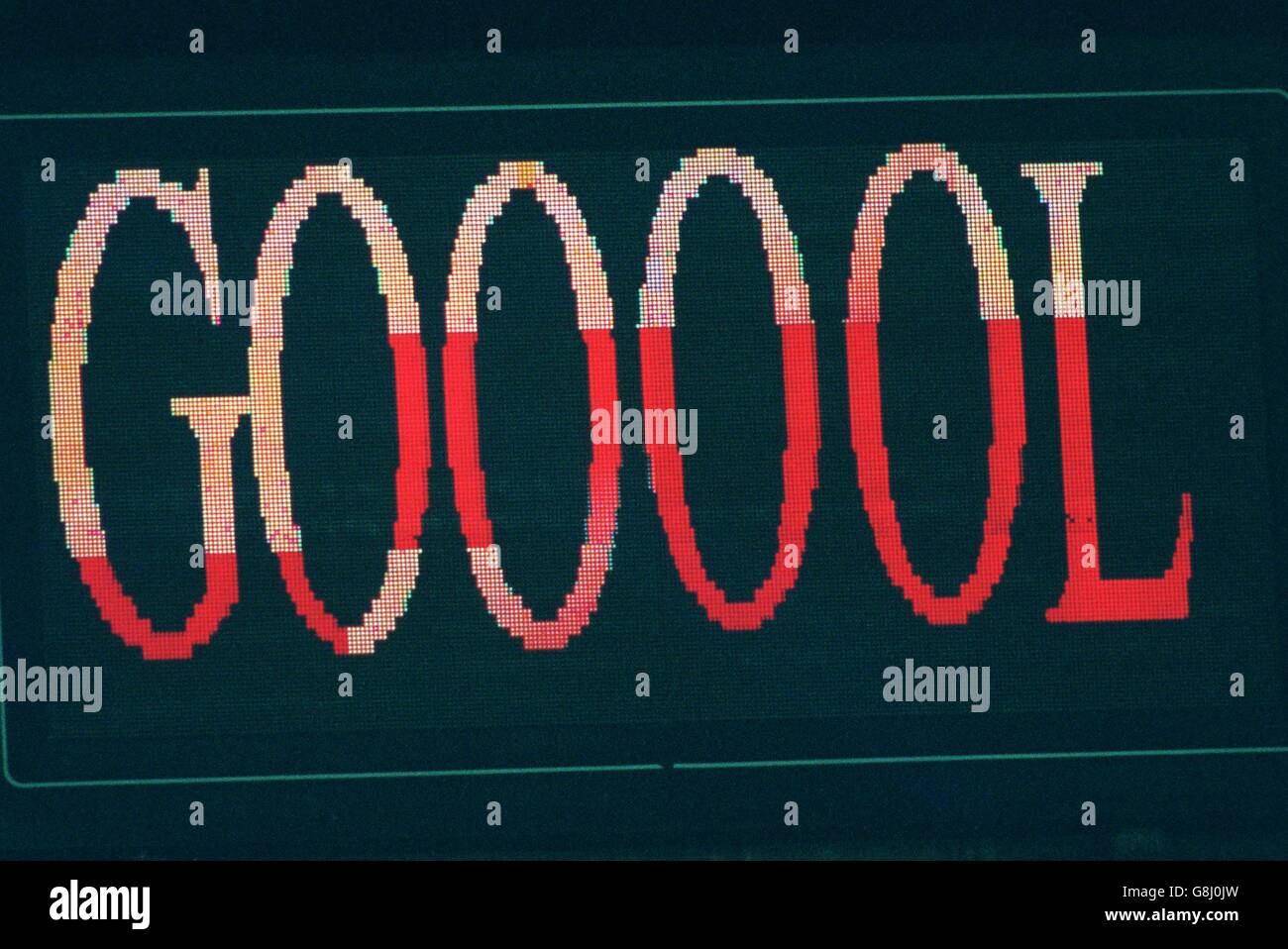 Calcio Tunisia / Zambia. Obiettivo scritto sul tabellone Foto Stock