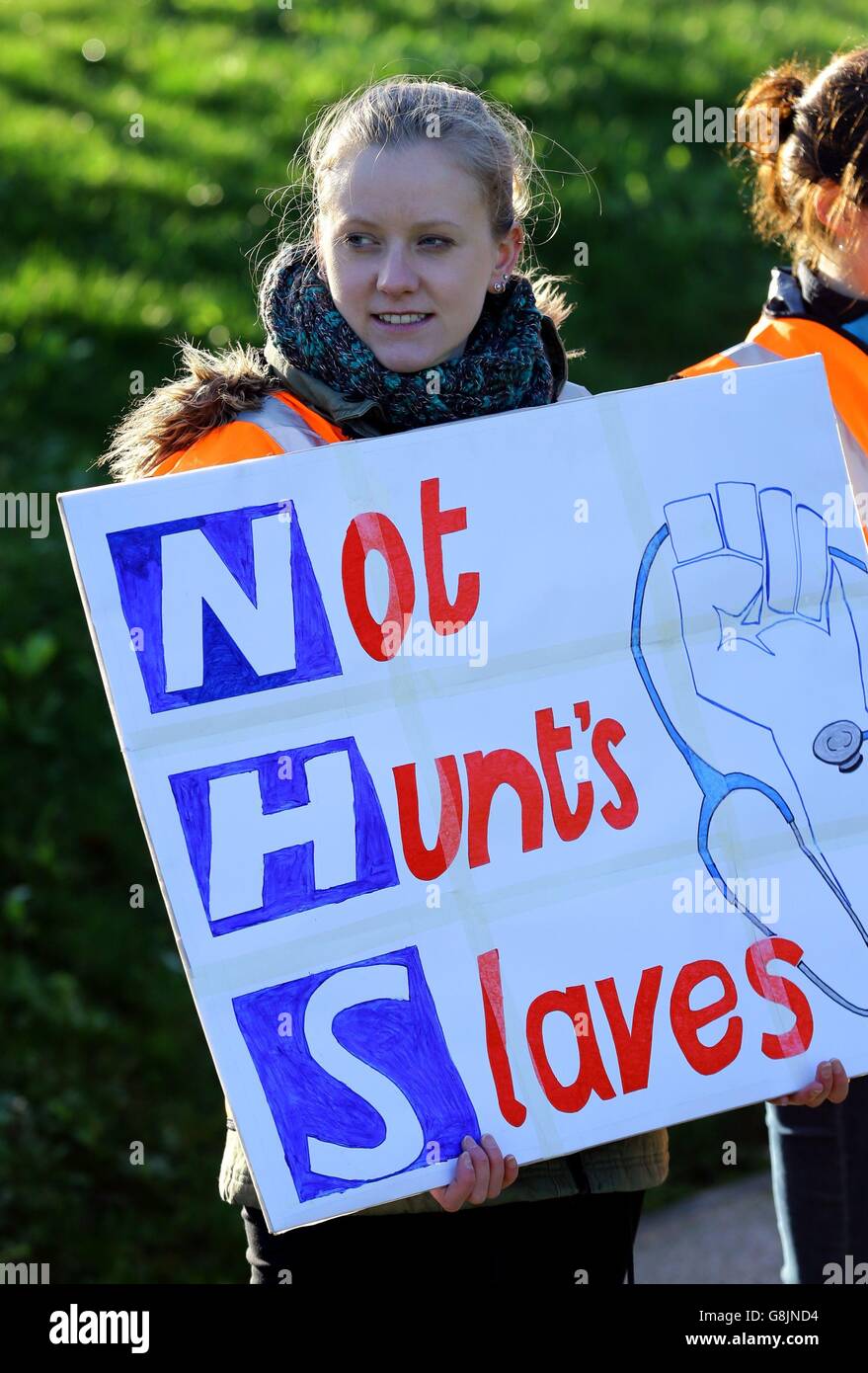 Controversia sopra i medici' contratti Foto Stock