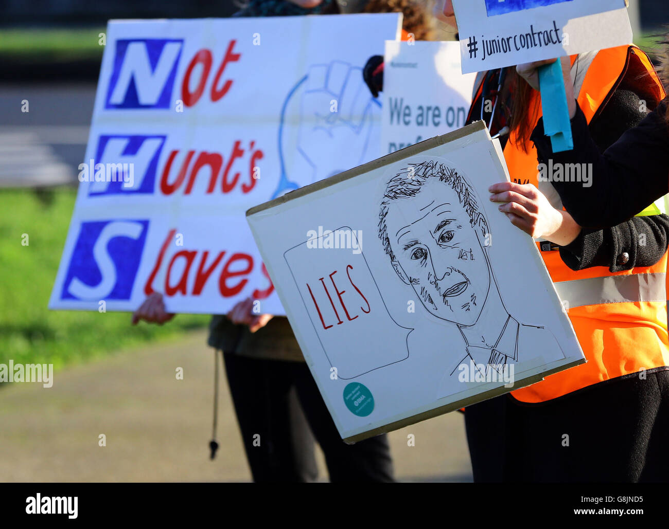 Controversia sopra i medici' contratti Foto Stock