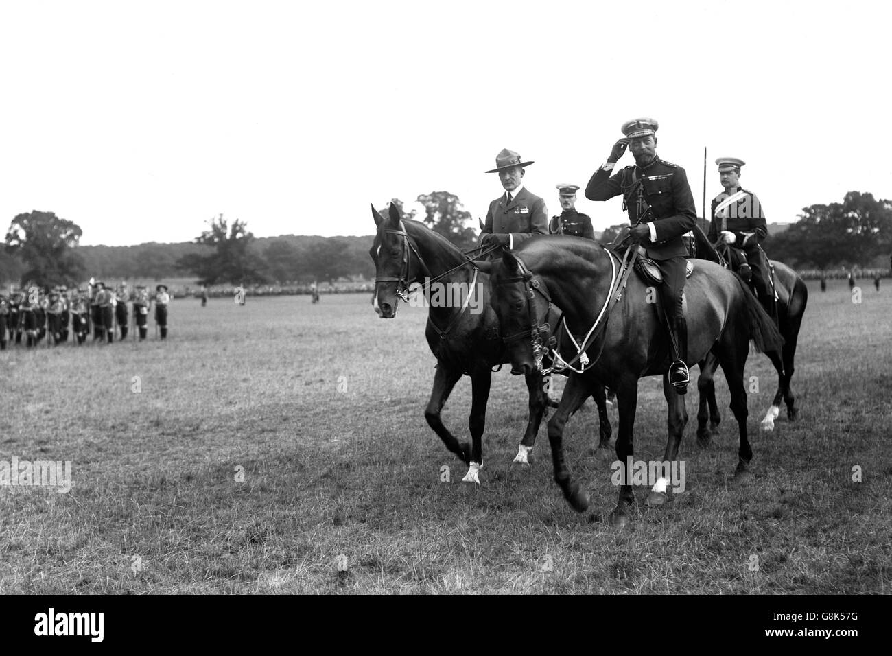 Re Giorgio V e Lord Baden-Powell - 1912 Foto Stock