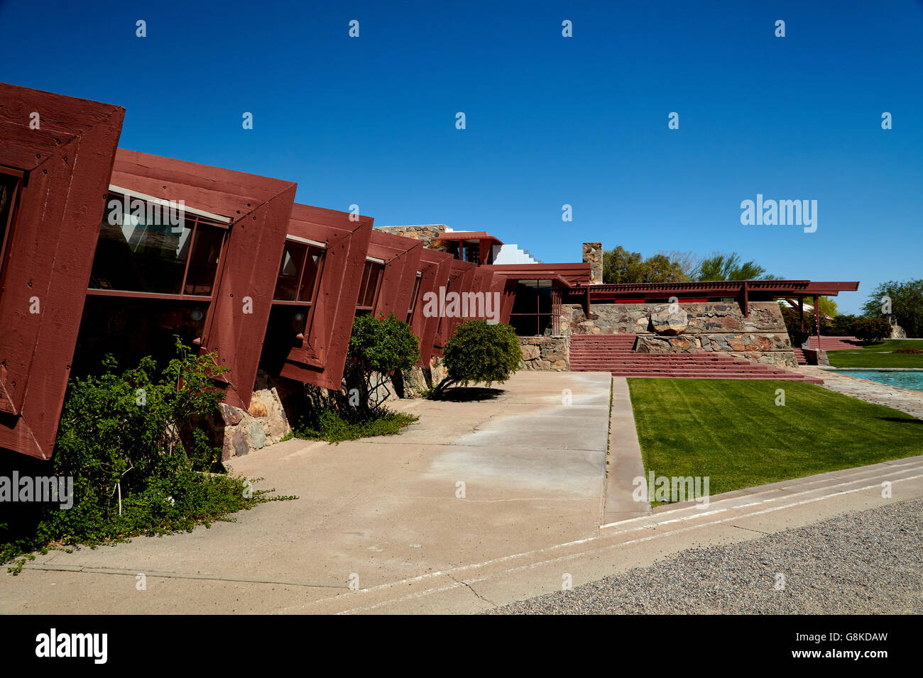La passerella a Taliesan West, progettato dall architetto Frank Lloyd Wright Foto Stock