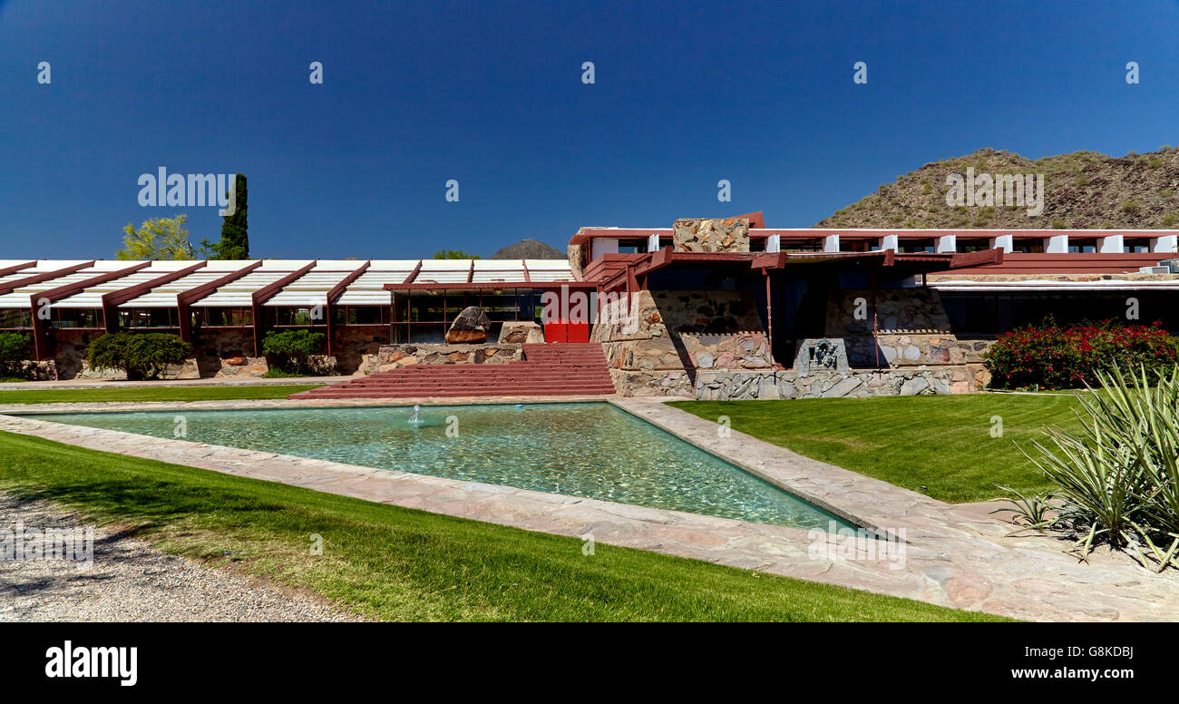 La passerella a Taliesan West, progettato dall architetto Frank Lloyd Wright Foto Stock