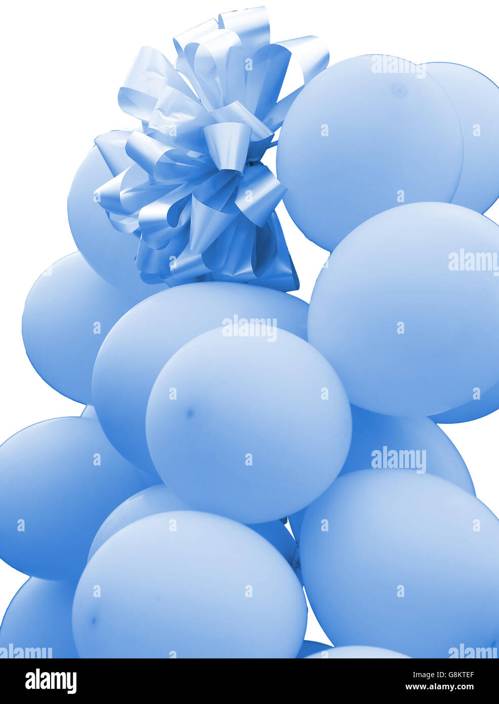 Molti palloncini blu per celebrare il lieto evento della nascita di un  bambino bambina Foto stock - Alamy
