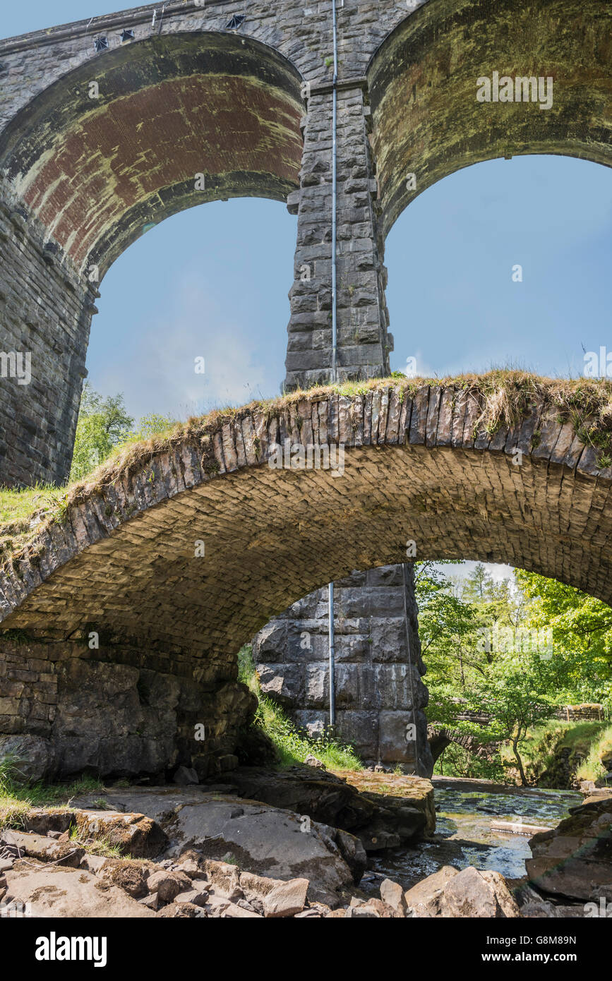 Dent testa viadotto impostato nel rurale West Riding of Yorkshire Foto Stock