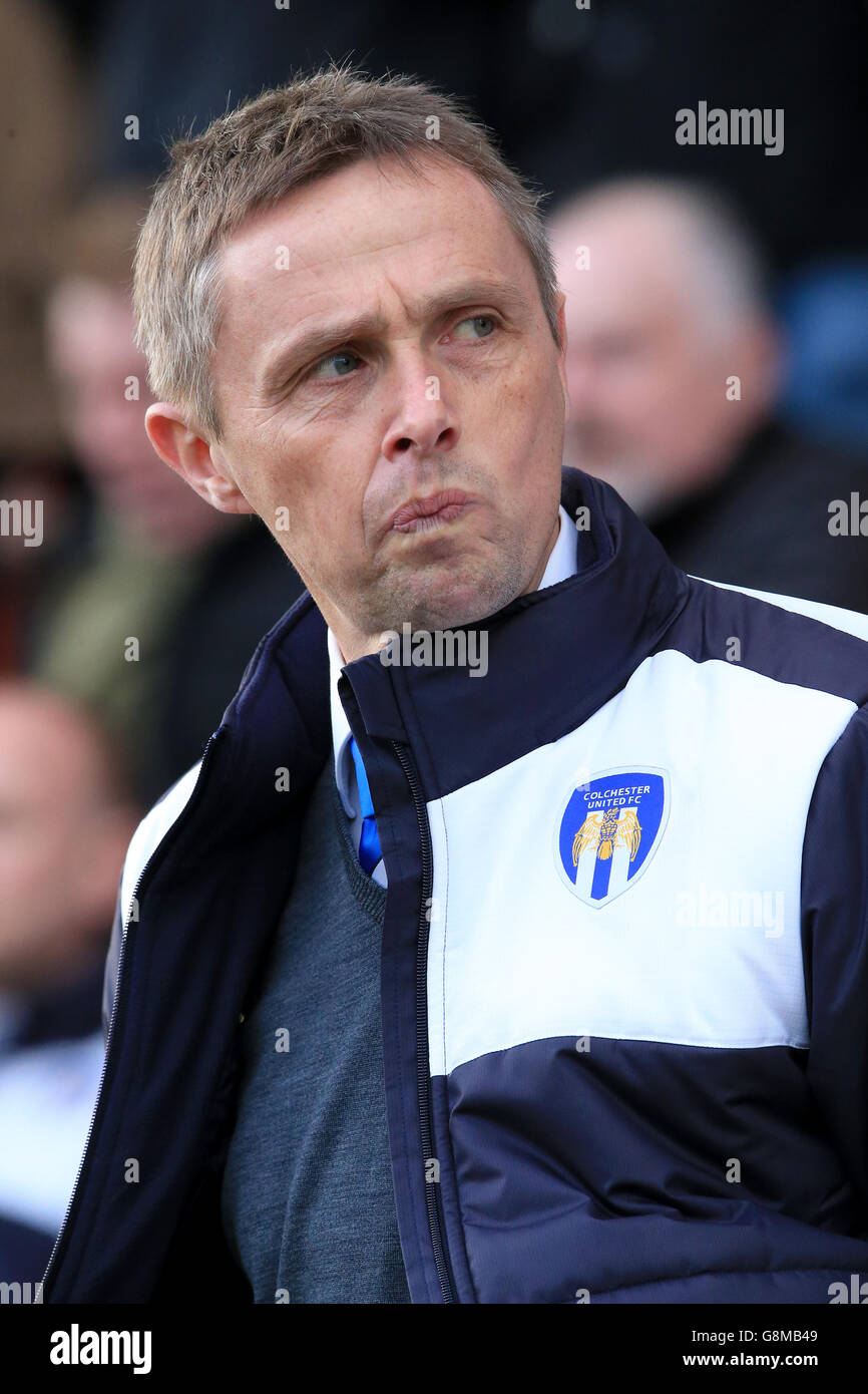 Colchester Regno v Tottenham Hotspur - Emirates FA Cup - quarto round - Weston Homes Comunità Stadium Foto Stock