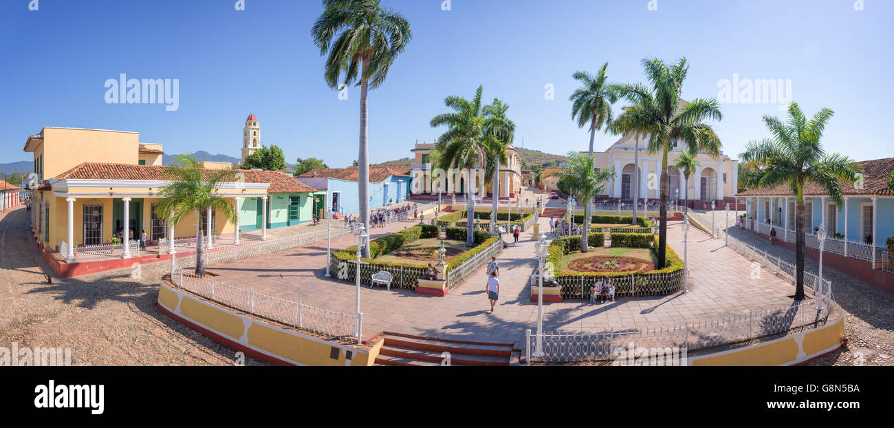 Panorama di Plaza Mayor, Trinidad, Cuba Foto Stock
