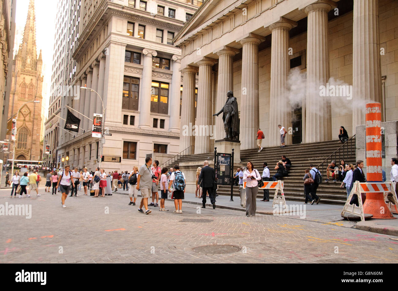 Wall Street, il Quartiere Finanziario, il centro cittadino di Manhattan, New York City, Stati Uniti d'America Foto Stock