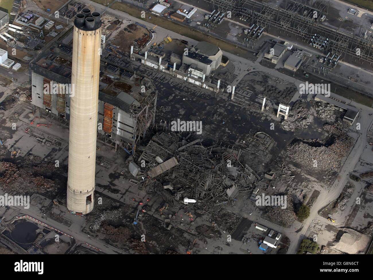 Didcot power station il crollo dell'edificio Foto Stock