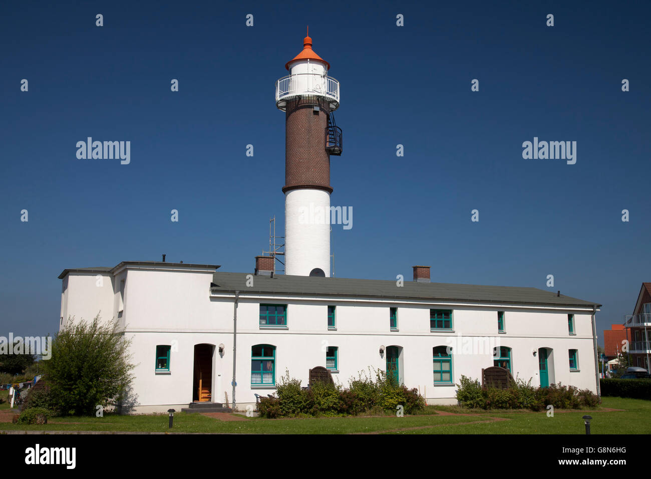 Faro, Mar Baltico località di Timmendorf, Poel Isola, Meclemburgo-Pomerania Occidentale Foto Stock