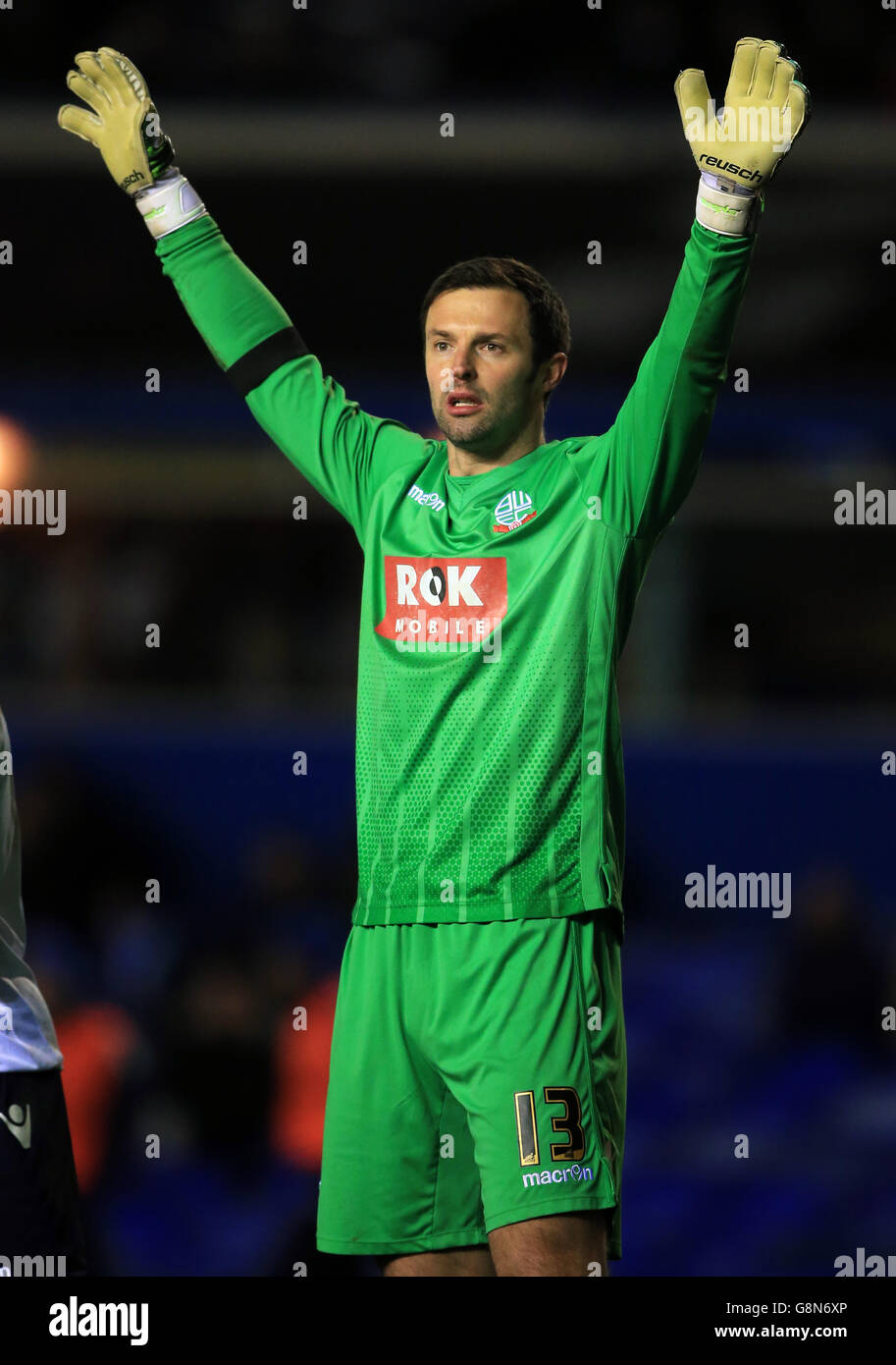 Birmingham City / Bolton Wanderers - Campionato Sky Bet - St Andrews. Paul Rachubka, portiere di Bolton Wanderers Foto Stock