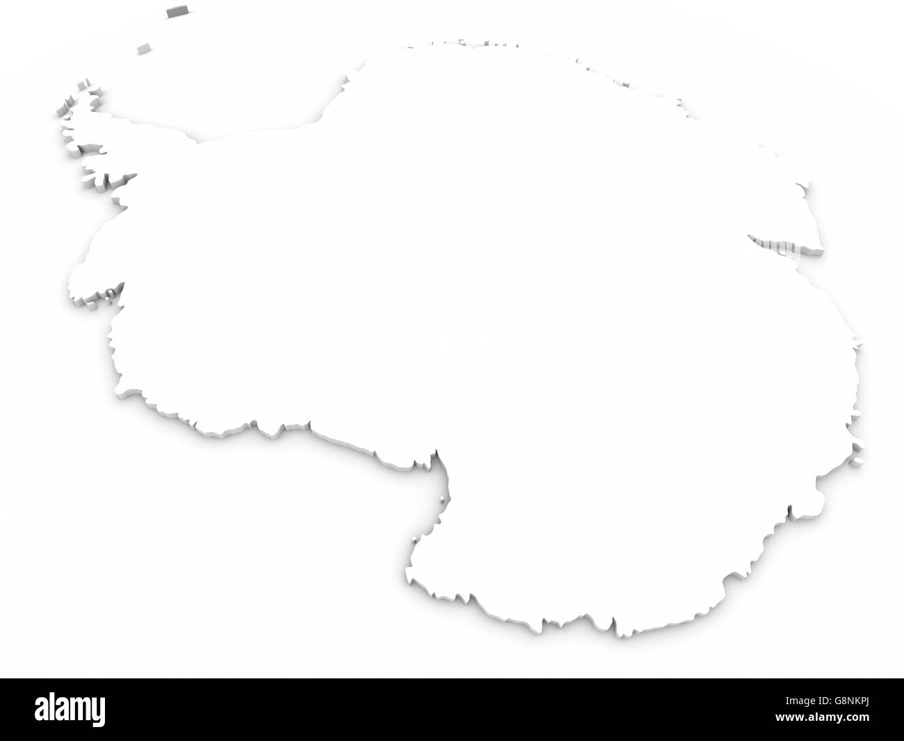 Mappa di Antartide con embedded bandiera nazionale. 3D illustrazione Foto Stock