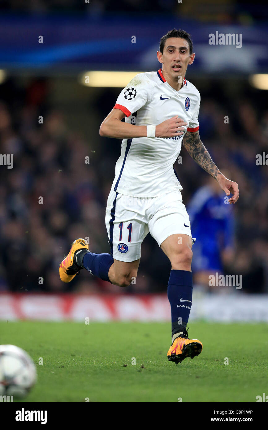 Chelsea / Parigi Saint Germain - UEFA Champions League - Round of Sixienne - seconda tappa - Stamford Bridge. Angelo di Maria di Parigi Saint Germain Foto Stock