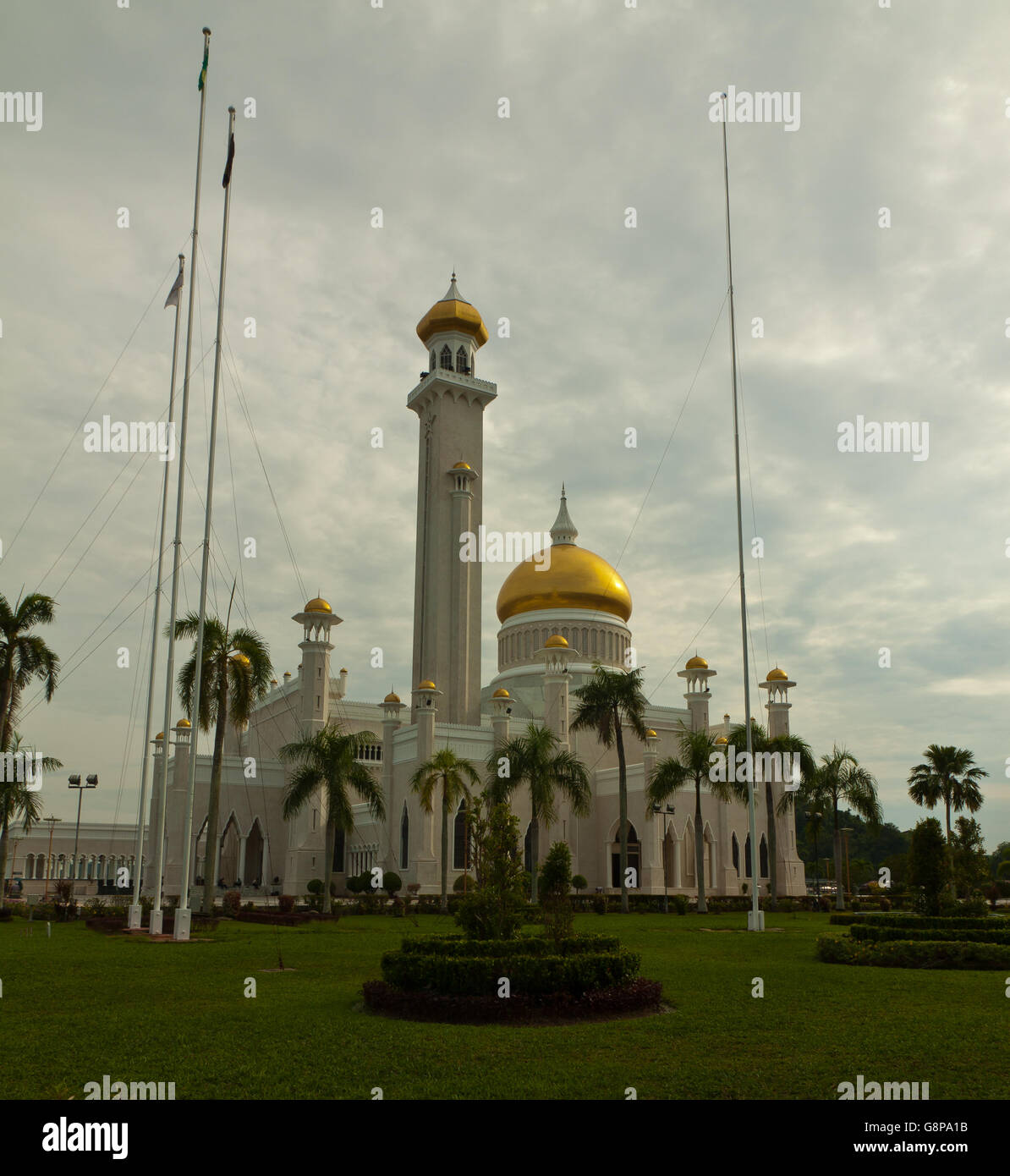 Il sultano Omar Ali Saifuddin Moschea bello in Bandar Seri Begawan - Brunei Foto Stock