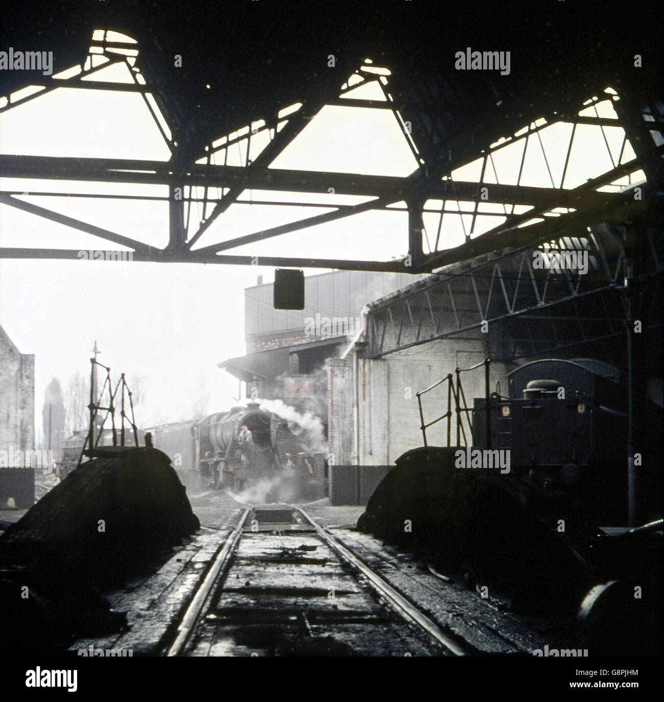 British locomotiva a vapore depot Foto Stock