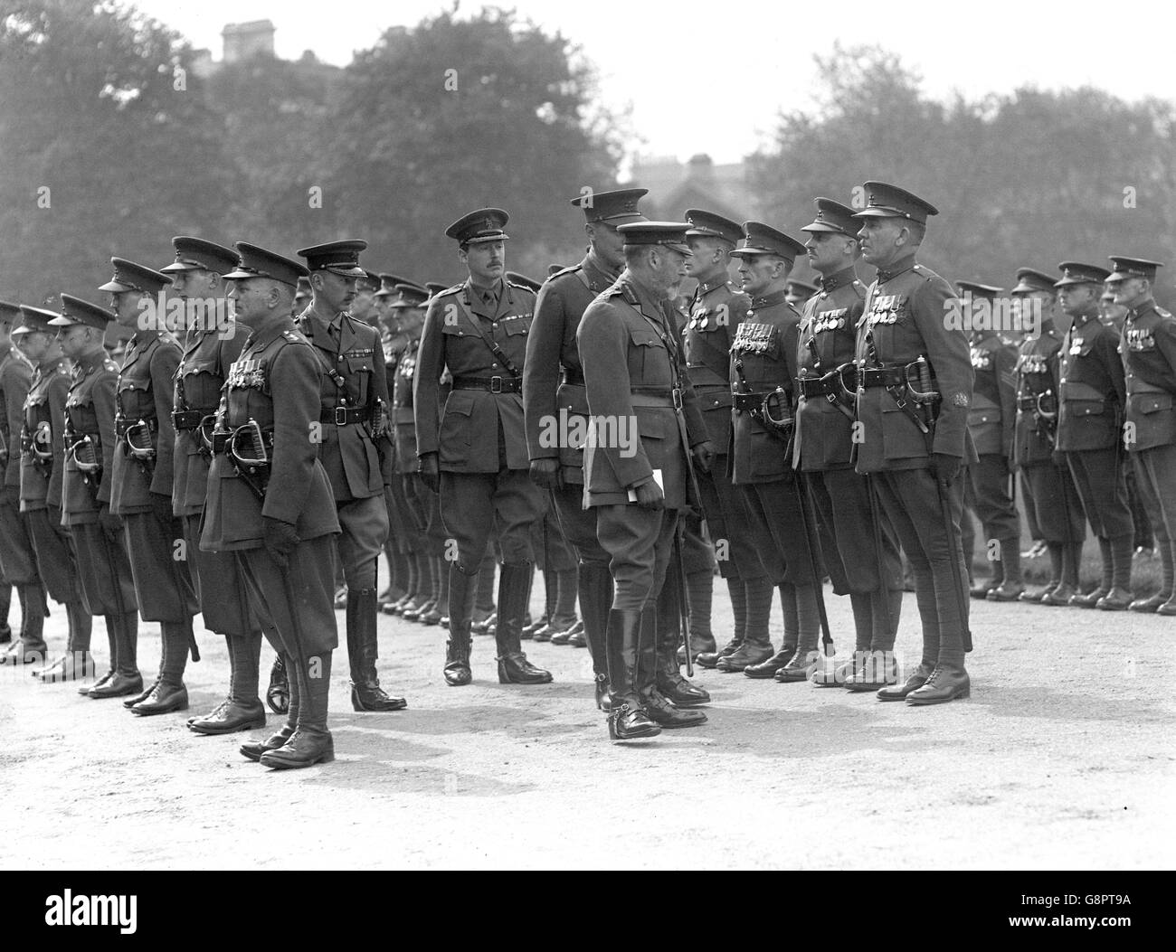 King George V - reggimento di Manchester - Buckingham Palace di Londra Foto Stock