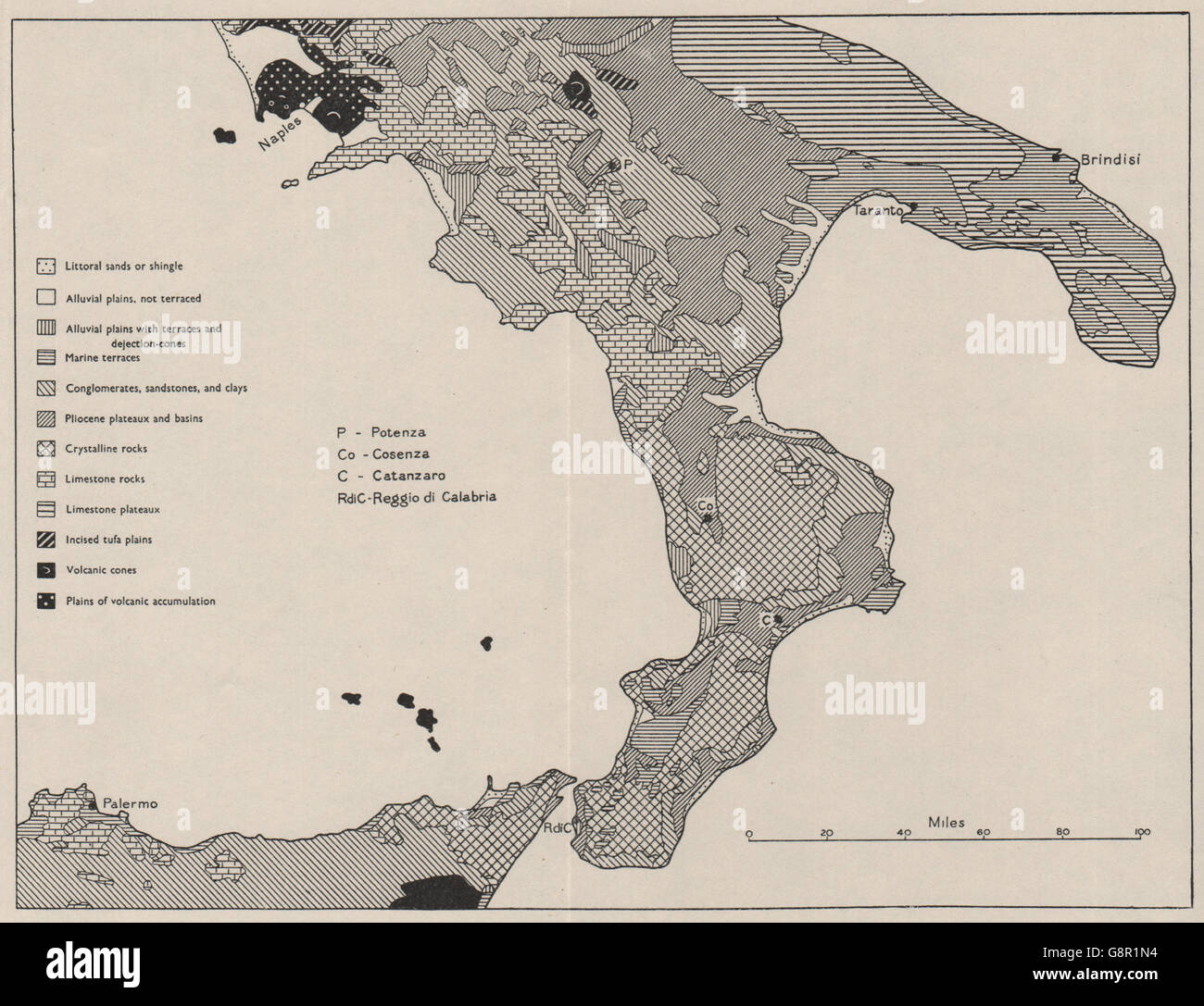 Italia Meridionale: Rilievi tipi. WW2 ROYAL NAVY MAPPA DI INTELLIGENCE, 1944 Foto Stock