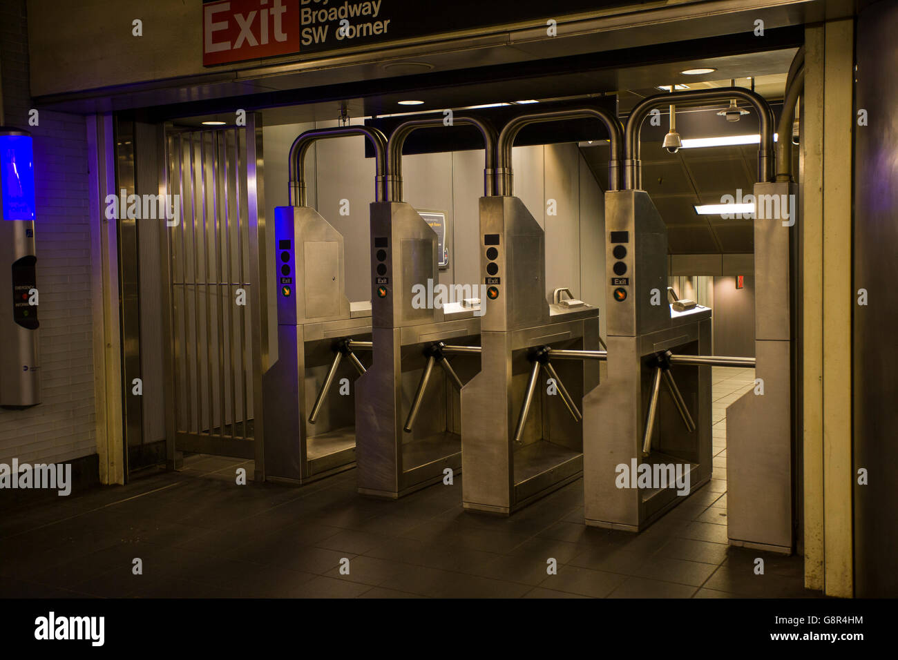 Punto di accesso alla metropolitana di new york Foto Stock