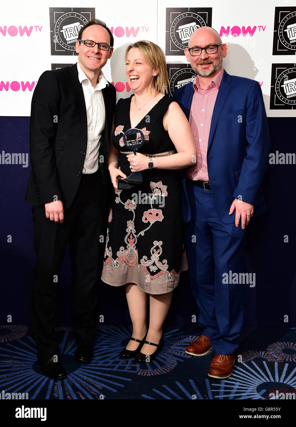 Programma di intrattenimento sponsorizzato da Paul Coleman e Tim Reid, vincitori del premio Sony Peter Kay's Car Share, nella sala stampa dei 2016 Television and radio Industries Club Awards, Grosvenor House, Park Lane, Londra. PREMERE ASSOCIAZIONE foto. Data immagine: Martedì 8 marzo 2016. Il credito fotografico dovrebbe essere: Ian West/PA Wire Foto Stock