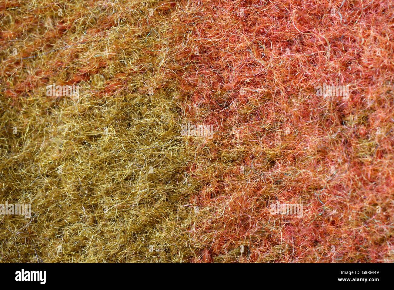 Colorate fibre di lana close up, macro dettaglio Foto Stock