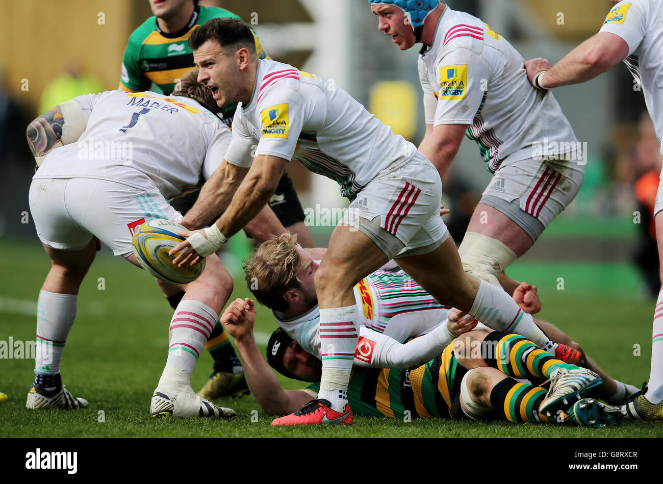 Harlequins Danny Care durante la partita di Aviva Premiership ai Franklin's Gardens, Northampton. Foto Stock