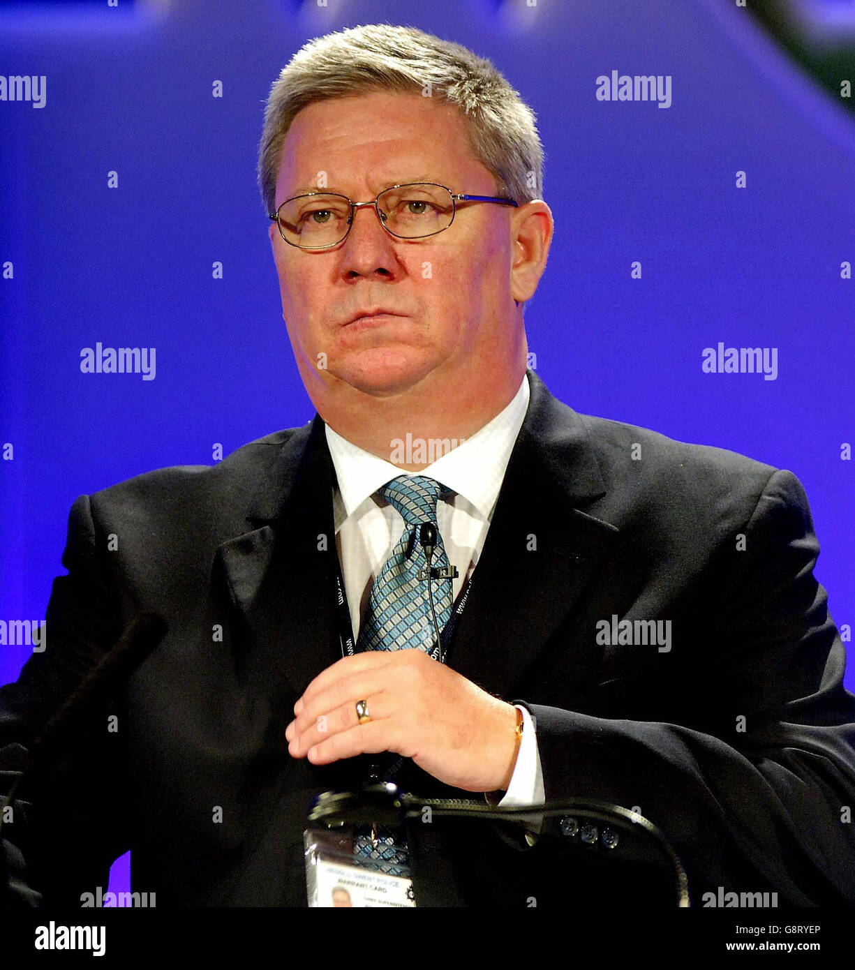 Capo Soprintendente e Vice Presidente dell'Associazione delle autorità di polizia Ian Johnston interviene durante la conferenza dell'Associazione dei Soprintenti di polizia al DeVere Belfry, Wishaw, North Warwickshire, martedì 20 settembre 2005. PREMERE ASSOCIAZIONE foto. Il credito fotografico dovrebbe essere: Rui Vieira/PA Foto Stock