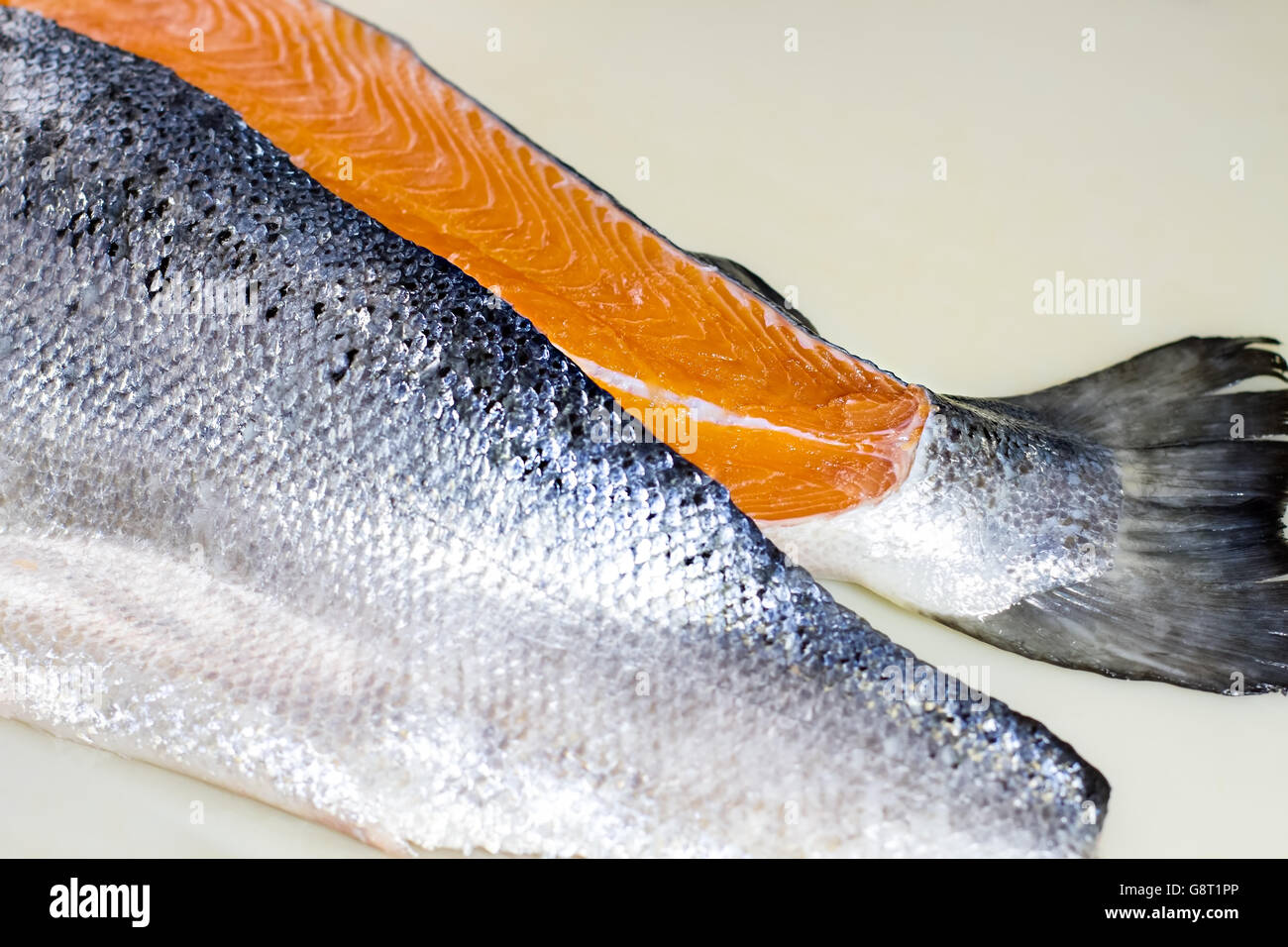 Carne di pesce senza lische. Foto Stock