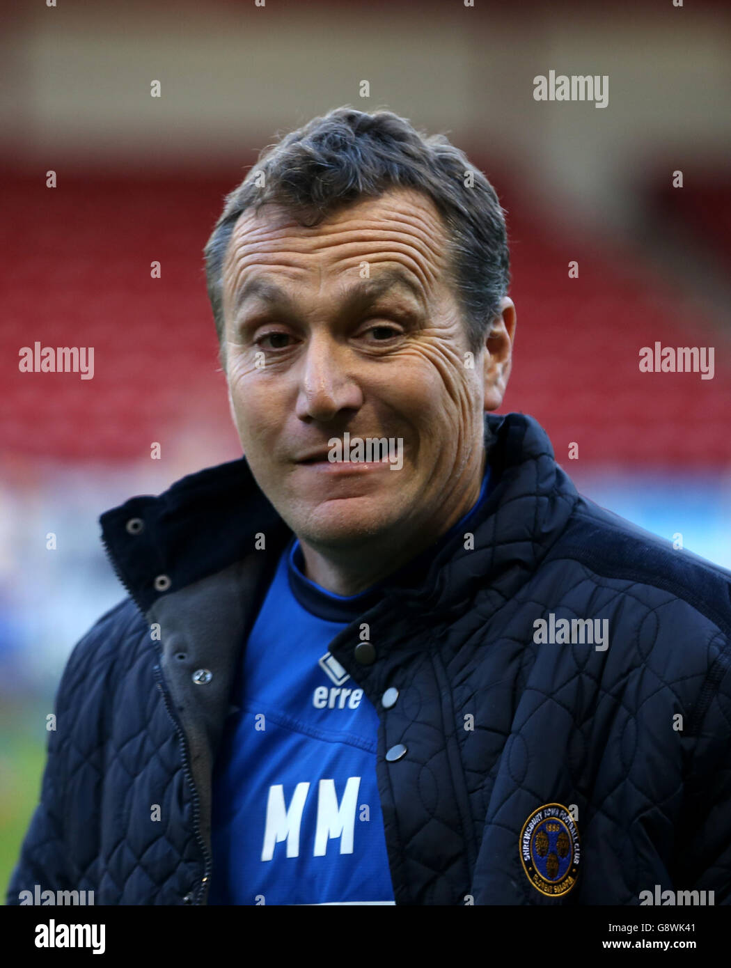 Walsall / Shrewsbury Town - Sky Bet League One - Banks's Stadium. Shrewsbury Town manager Micky Mellon Foto Stock