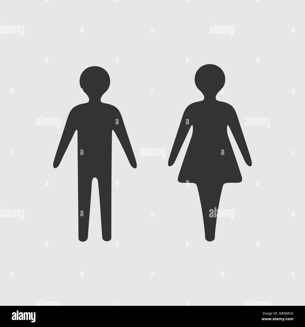 Simbolo di vettore di donna e uomo Illustrazione Vettoriale