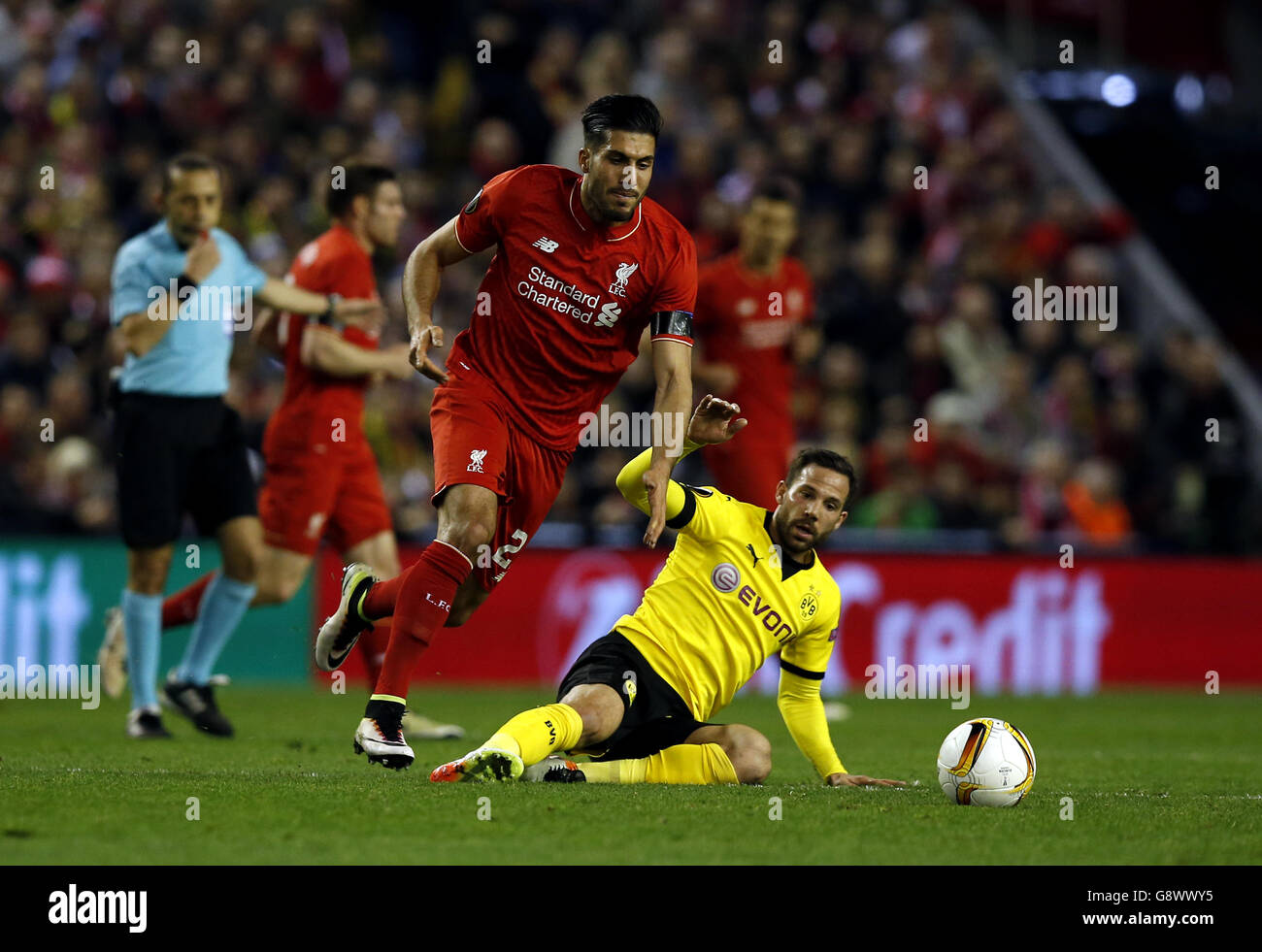 Liverpool v Borussia Dortmund - UEFA Europa League - Quarti di Finale - Seconda tappa - Anfield Foto Stock