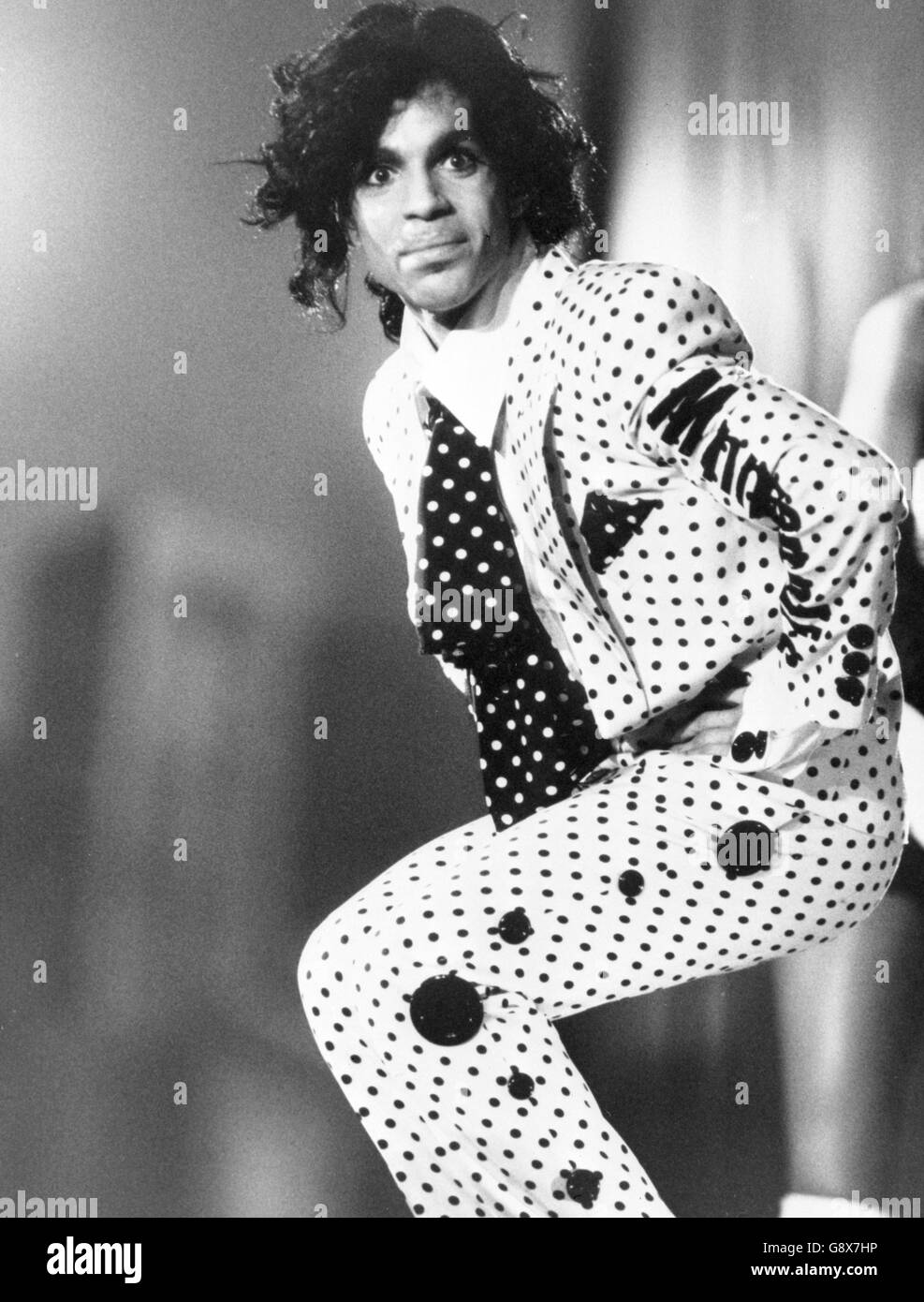 La star pop Prince durante il suo tour dei concerti Lovesexy. Foto Stock
