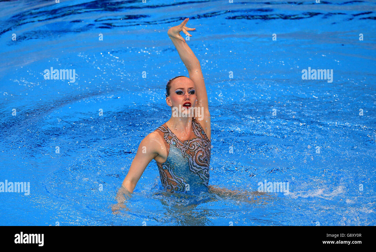 Marlene Bojer in Germania durante il primo giorno del Campionato europeo d'Aquatica al London Aquatics Center di Stratford. PREMERE ASSOCIAZIONE foto. Data immagine: Lunedì 9 maggio 2016. Vedi la storia della PA IMMERSIONI a Londra. Il credito fotografico dovrebbe essere: John Walton/PA Wire. Foto Stock