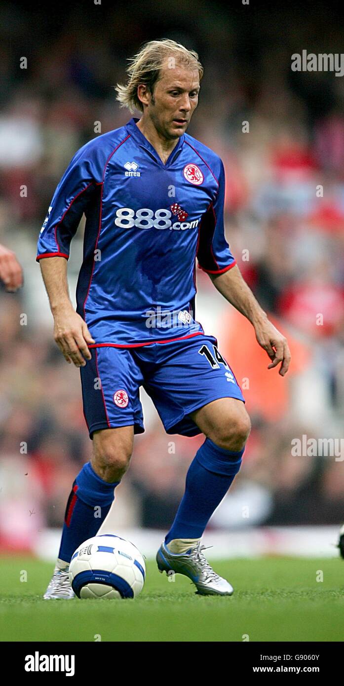 Calcio - fa Barclays Premiership - West Ham United v Middlesbrough - Upton Park. Gaizka Mendieta di Middlesbrough Foto Stock