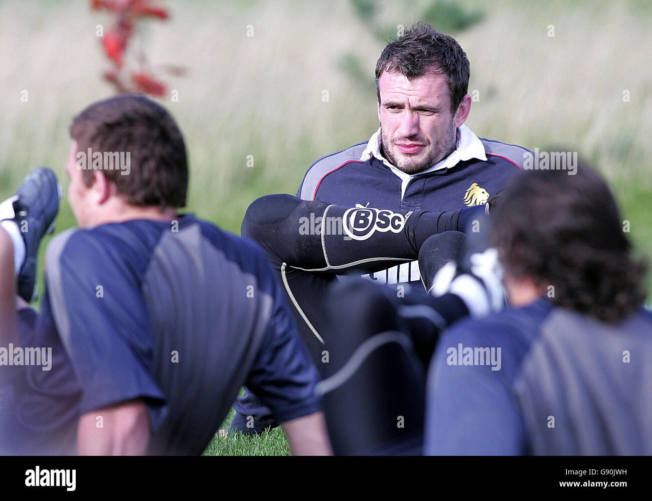 Il capitano della Gran Bretagna Jamie Peacock durante una sessione di allenamento al sale Amateur Rugby Union Club, mercoledì 26 ottobre 2005, in vista della loro partita Tri-Nations contro la Nuova Zelanda il sabato. PREMERE ASSOCIAZIONE foto. Il credito fotografico dovrebbe essere: Martin Rickett/PA. **** Foto Stock