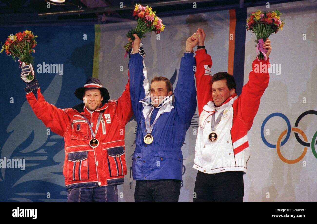 Premiazione- Olimpiadi invernali - Nagano 1998 - Uomini in discesa Foto Stock