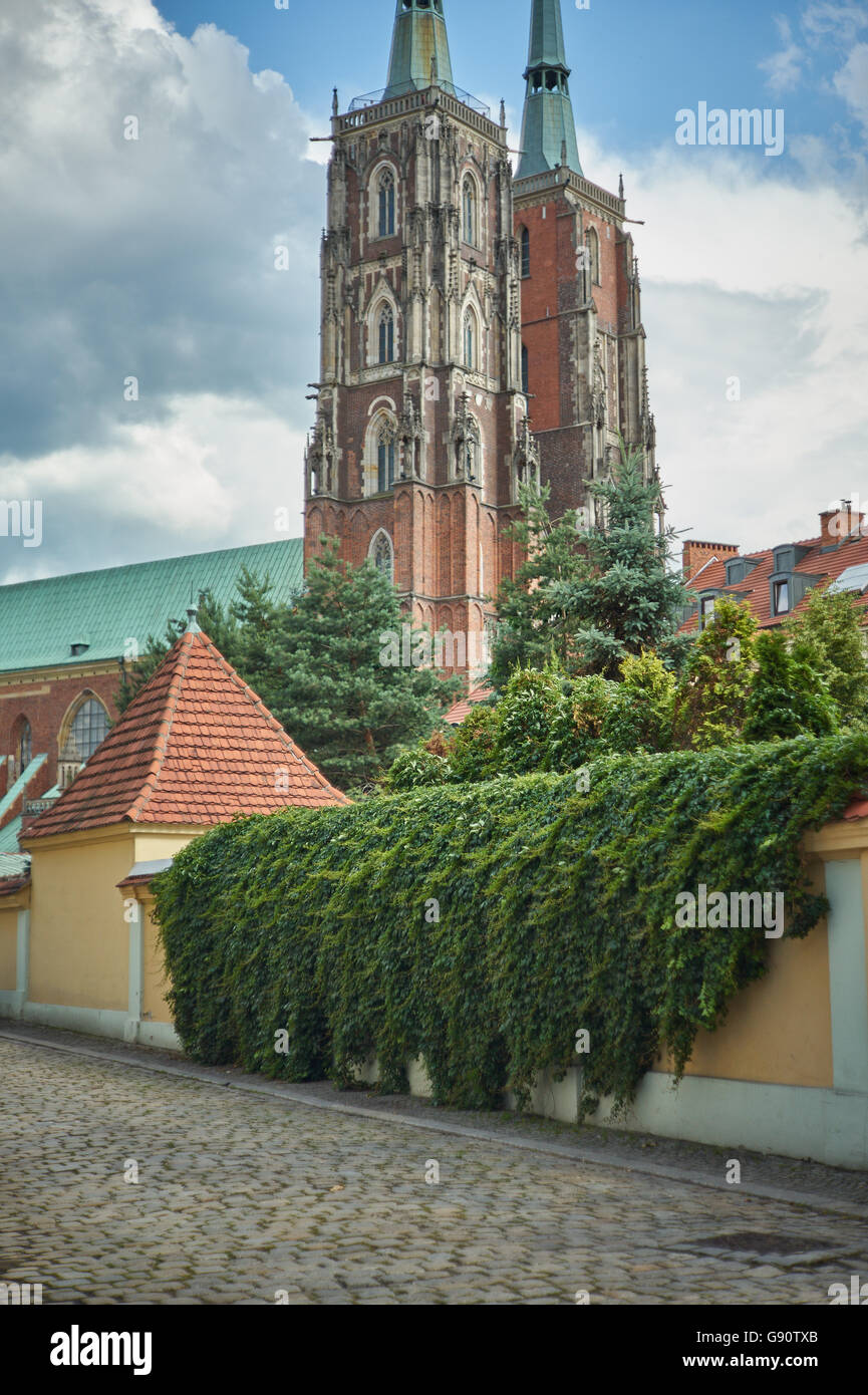 La Cattedrale gotica di San Giovanni Battista di Wroclaw Foto Stock