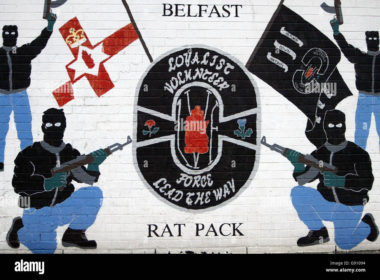 Ulster Volunteer Force (LVF) murale - Belfast nord Foto Stock