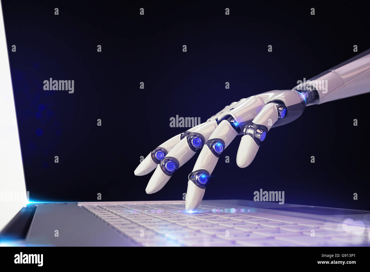 3D Rendering robot futuristico e tecnologia Foto Stock